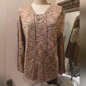 Vintage Abito Multicolor Knit Long Sleeve Top. Sz LG.  EUC.